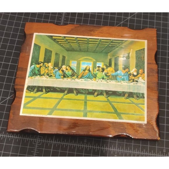Vtg 1980 Scafa Tornabene The Last Supper Art Painted In England Religious Plaque - Picture 1 of 16
